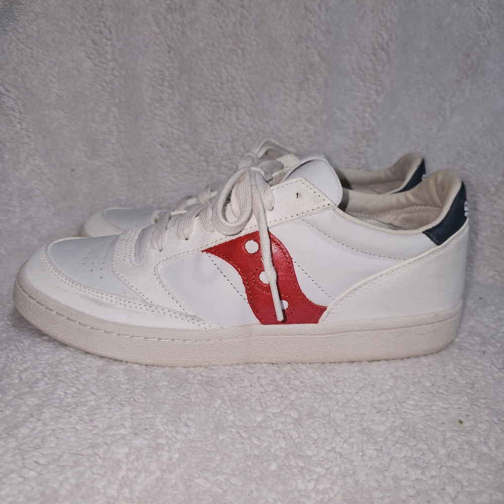 Saucony White and Red Classic Sneakers